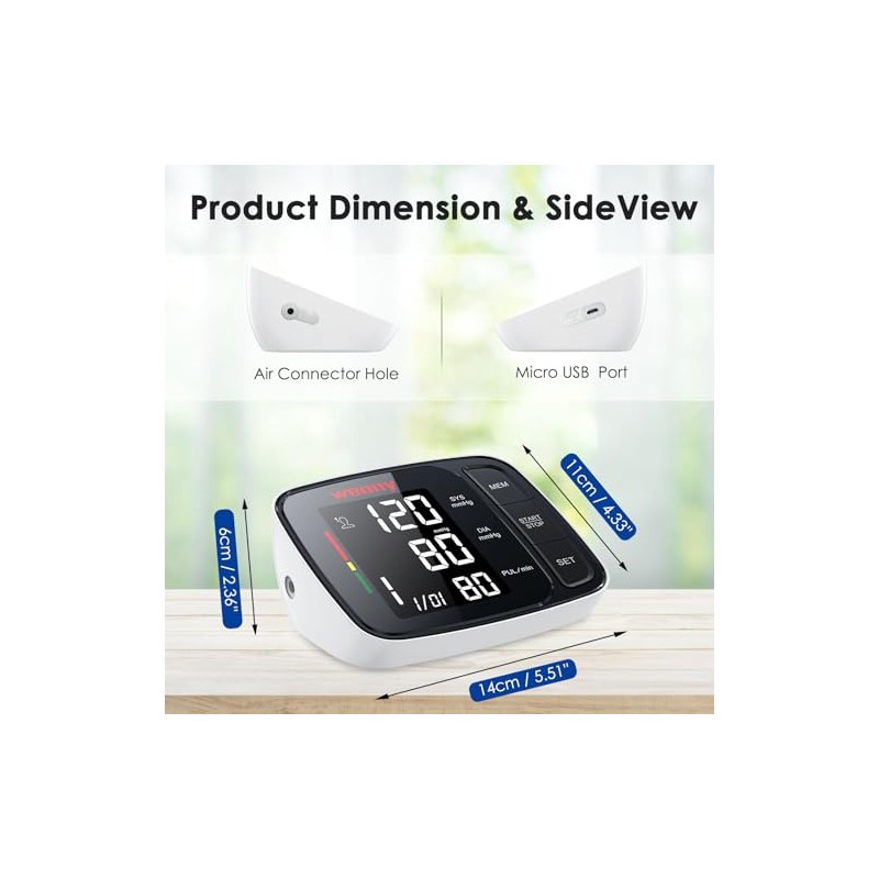 Tensiómetro de brazo para uso doméstico, tensiómetro digital automático, brazalete