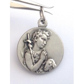 Saint John Baptist Child Medal - The Patron Saints Medals - Made in Italy, Sterling Silver Brass