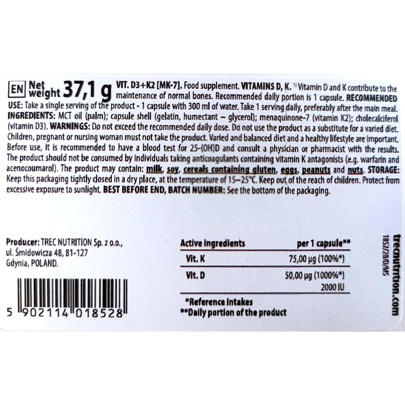 Trec Nutrition VIT. D3 + K2 Capsules with MCT Oil