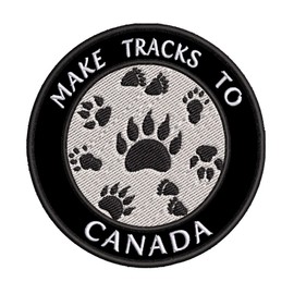 Make Tracks to Canada 3.5" Embroidery DIY Iron on/Sew-on Decorative Patches Vacation Souvenir Travel Adventure Novelty Theme