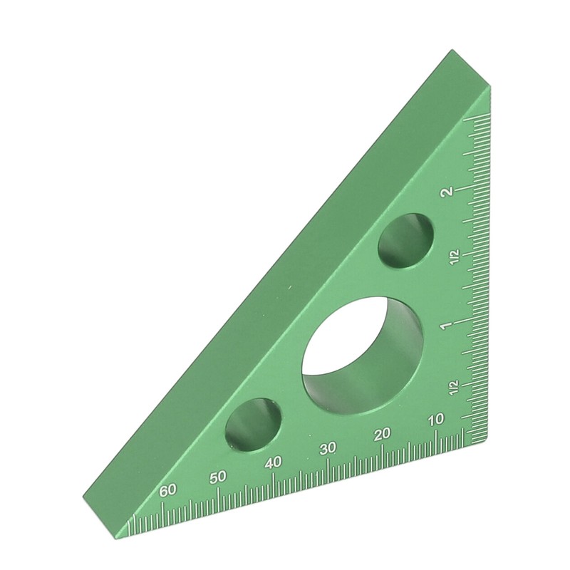 3in Right Angle Measure Ruler Thick Aluminum Alloy 45 Degree