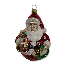 Lauschaer Glas Toy Santa Claus Red Christmas Tree Decoration Mouth-Blown Hand-Decorated Original