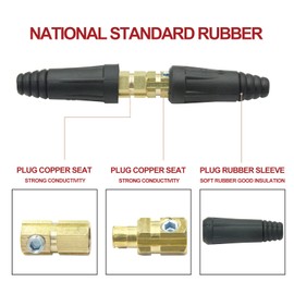 Welding Knight Welding Cable Joint Quick Connector Pair DINSE-Style 300Amp-400Amp (#1-2/0) 50-70 SQ-MM 2-Set