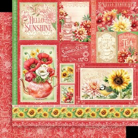 Graphic45 SUMMER CUT-APART (1 PC) 12x12 Double-Sided Printed Cardstock
