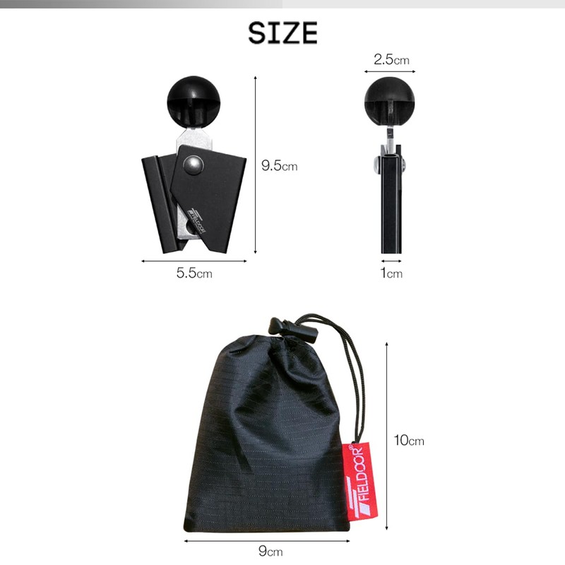FIELDOOR Split Type Parts [Matte Black] with Tip Pin for