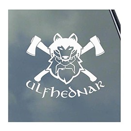 Ulfhednar with Axes Vinyl Sticker Decal Úlfhéðnar Wolf Warrior Berserker Norse Asatru Viking