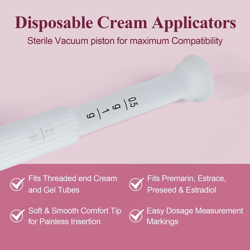 Dizzily 20 Packs Disposable Vaginial Cream Applicators - Fits Suppository,