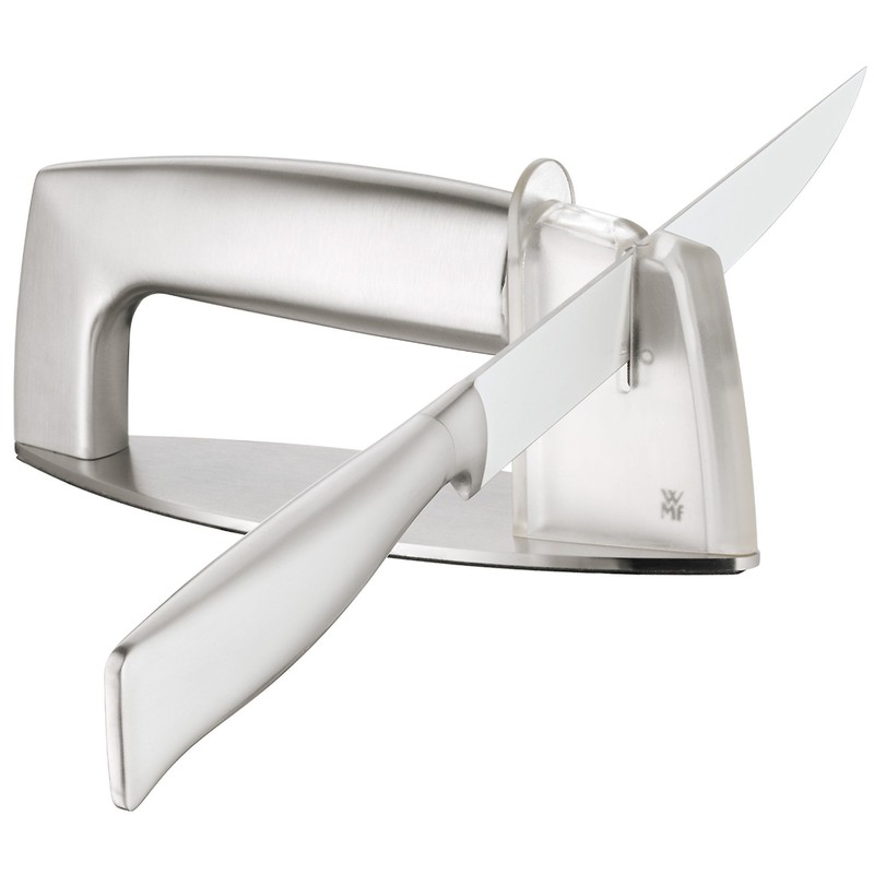 WMF Gourmet Messerschärfer, Schleifscheiben Hartmetall, Messerschleifer, Cromargan Edelstahl, Kunststoff, sichere