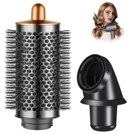 Puregust Large Round Volumizing Brush for Dyson Airwrap with Adaptor for Dyson Supersonic Hair Dryer HD01 HD02 HD03 HD04 HD07 HD08, Hair Styling Tool for Add Shine Smooth Volumious
