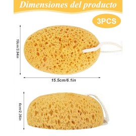 Esponja Baño Piel Sensible Duchas Diarias Viajes Gimnasios 155 100 Color Amarillo