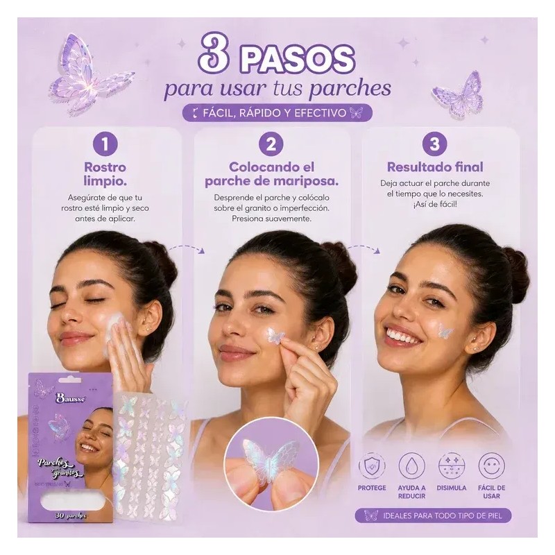 Bausse Cosmetics - Bausse Parches Para Granitos Mariposa Facial