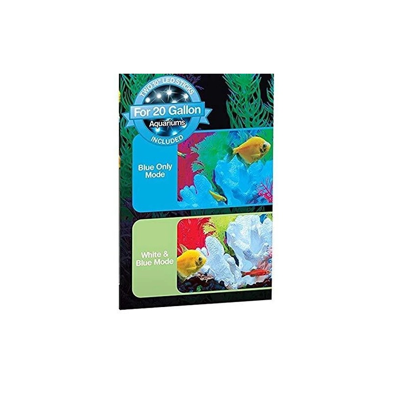 GloFish LED Light 20 Gallons, Blue and White LED Lights,
