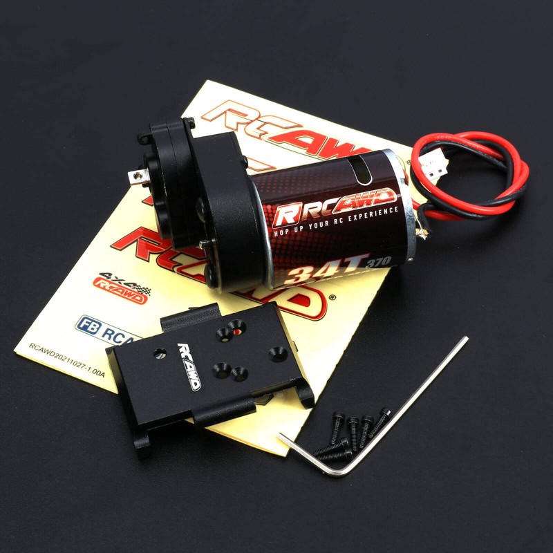 RCAWD CR18P 370 Motor 34T Metal Gearbox Combo Transmission for