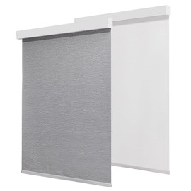 Pesalco 100% Blackout Shades for Indoor Windows, Cordless Roller Window Shades Pull Down, Thermal Insulation & UV Protection Shades for Home,Office,Bedroom, Grey 35"x72"