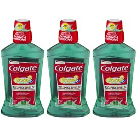 Colgate Total Mouthwash - 12 Hour Pro-Shield - Spearmint Surge - Net Wt. 16.9 FL OZ (500 mL) Per Bottle - Pack of 3 Bottles