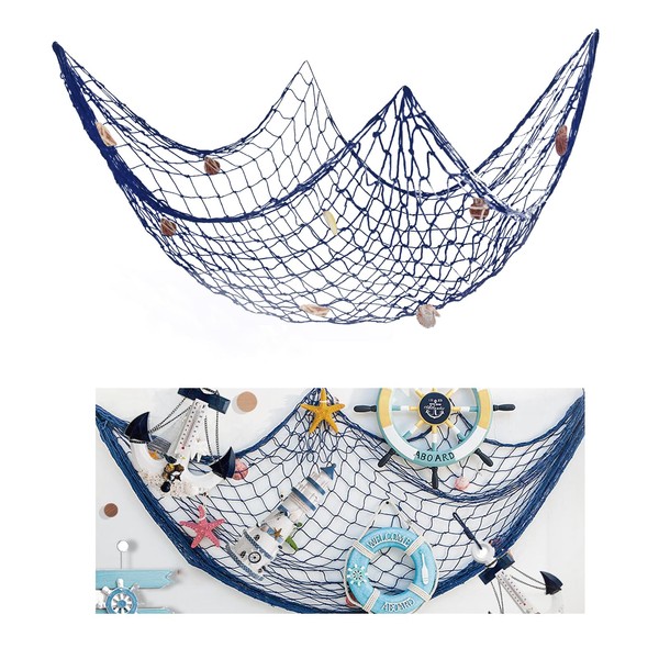 Elbourn Fishing Net Wall Decor Nautical Themed Fishing Net Wall