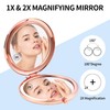 Dynippy Compact Mirror Rose Gold Makeup Mirror Folding Mini Pocket