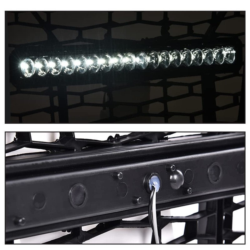 G-PLUS Front Bumper Mesh Grille Grill w/LED Light Bar Compatible