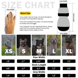 SCENEREAL Dog Socks to Prevent Licking Paws for Hot/Cold Pavement Anti Slip, Dog Shoes for Hardwood Floors, Dog Boots & Paw Protectors with Grippers for Small Medium Large Senior Dogs, Grey L