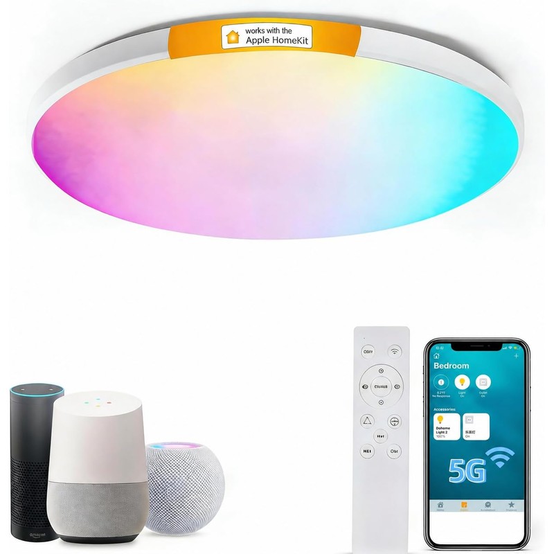HomeKit Smart LED Ceiling Lights RGBCW Color Changing Ceiling Light