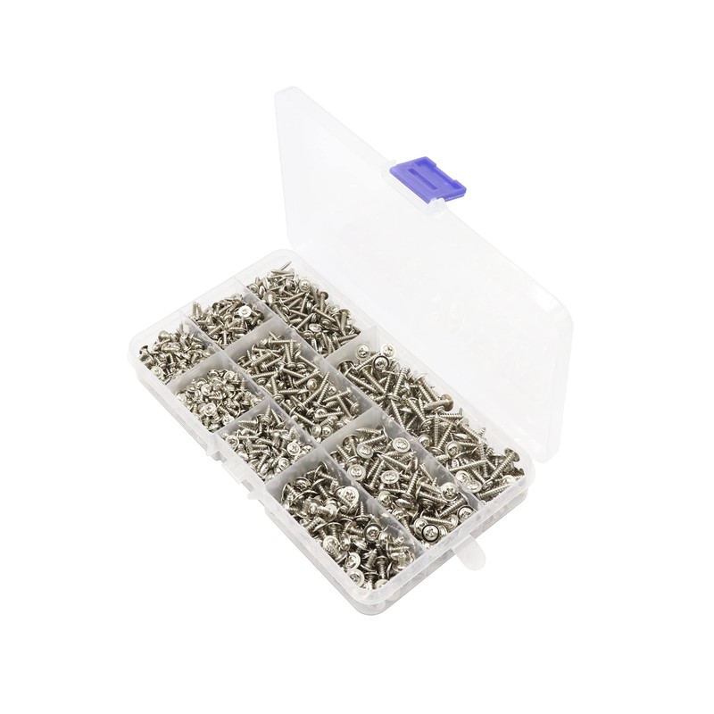 LBY 900pcs M2.3 M2.6 M3 Truss Head Self-Tapping Screws, Wafer