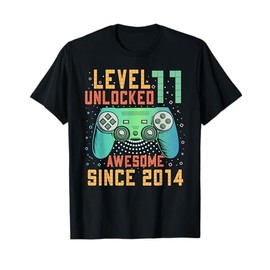 Level 11 Unlocked 11th Birthday 11 Year Old Boy Gifts Gaming T-Shirt