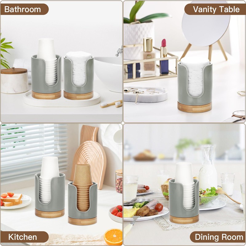 Soleebee Ceramic Bathroom Cup Dispenser, Hold 3 oz Mouthwash Cup