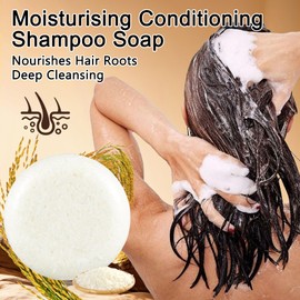 JunKuJK Solid Shampoo Bar with Foaming Net, Deep Cleansing Bar Shampoo for Women and Men, Thickening, Strengthening Long Lasting Oil Control Soap, Suitable for All Hair Type F