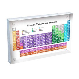 Frazazy Chemical Element Periodic Table and Real Elements Acrylic Periodic Table Display with Elements Teaching Tool Student Teacher Gift Craft Decoration