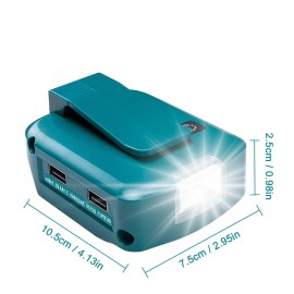 Unbranded 2USB Power Source Battery Adapter For Makita 14.4V-18V Li-ion Battery with LED I