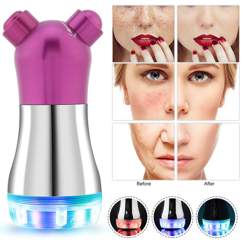 No Needle Hot Compress LED Photon Therapy Face Massager Beauty
