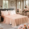 Chumerry Rich Satin Comforter Set Light Pink Pintuck Bedding Set