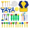 36Pcs Graffiti Tool Roller Sponge Brush Kit Stamps Antifouling Clothes