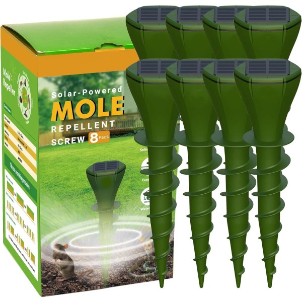 Does not apply 8 Packs Solar Powered Mole Repellent for