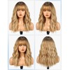 HAIRCUBE Long Wavy Synthetic Wig with Fringe Light Blonde with