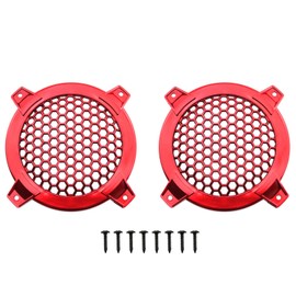 4Inch Grill Cover DGZZI 2PCS 4inch Red Round ABS Plastic Mesh Grilles Car Audio Speaker Covers Woofer Subwoofer Grill