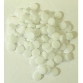 Ullmannglass Pre-pressed rounded edges, diameter 8 mm, height approx. 3 mm, fusing float (AK 82 +/-3) approx. 100 pieces (white opal)