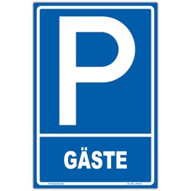 Parking Sign "guest" Portrait 300 x 200 MM, sturdy Aluminium Composite Panel 3 MM thick