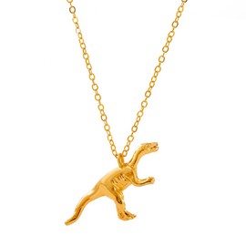 Vintage Metal 3D Dinosaur Pendant Necklace Goth Chain Cute Cartoon Design Charm Choker Necklace for Women Cool Hip Hop Necklace