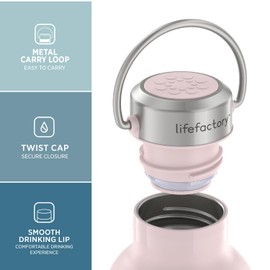 Lifefactory 24-Ounce Stainless Steel Vacuum-Insulated Sport Bottle, Desert Rose
