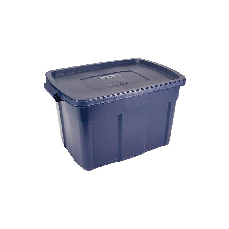 Rubbermaid Roughneck Tote Storage Container, 25-Gallon, Dark Indigo/Metallic (1841375)