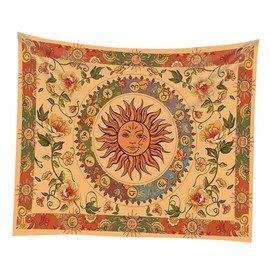 Mobestech Aesthetic Sun and Moon Face Tapestry Artistic Wall Hanging for Bedroom Living and Dorm Decorative Tapestry for Home Decor and Events