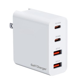 Mac Book Pro Charger,100W USB C Charger Block 4-Port GaN Fast Charger, Foldable & Compact Wall Charger Block for MacBook Pro/Air