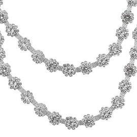 BGTXINGI 10 mm 1 Yard Crystal Rhinestone Close Diamond Chain Flower Shape Trimming Welding Claw Chain String Decorated Crystal Shell Chain for Craft Project Decorations Art Furniture