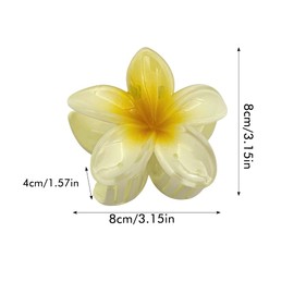 Pack of 4 Flower Hair Claw Clips, Large Flower-Shaped Claw Clips, 4 Colours, Non-Slip Flower Hair Clips, for Women, Thick/Thin Hair