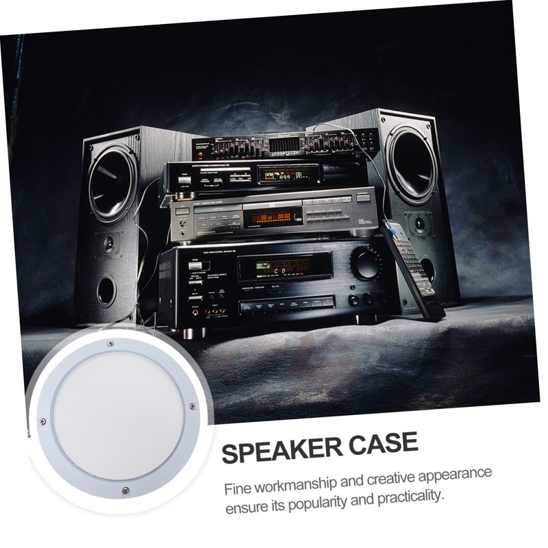 jojofuny 2pcs Metal Speaker Mesh Protective Cover Plastic Decorative Ring