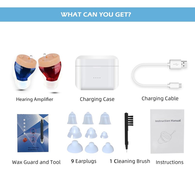 Hearing Aids for Seniors Rechargeable with Noise Cancelling, Hearing Amplifier