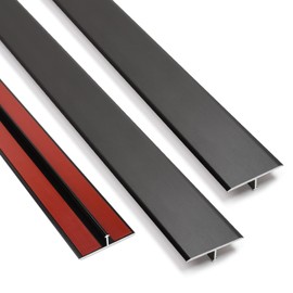 Orechic Metal Floor Transition Strips for Doorways, Self-Adhesive Aluminum T-Molding Threshold, for Joining Wood Tile Vinyl Laminate Flooring Gaps Seamless (3Pcs,36"x 2",Silver)