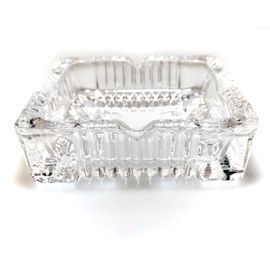 Knights Of Armur Crystal Heavy Glass Ashtray for Indoor and Outdoor Decorative (Square)