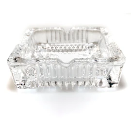 Crystal Heavy Glass Ashtray for Indoor and Outdoor Decorative (Square)